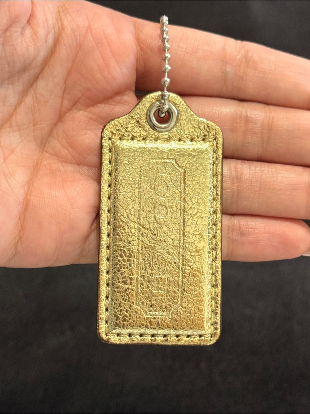 2.5" Medium Y2K Coach Leather Key Fob Bag Charm Keychain Hang Tag/Hangtag